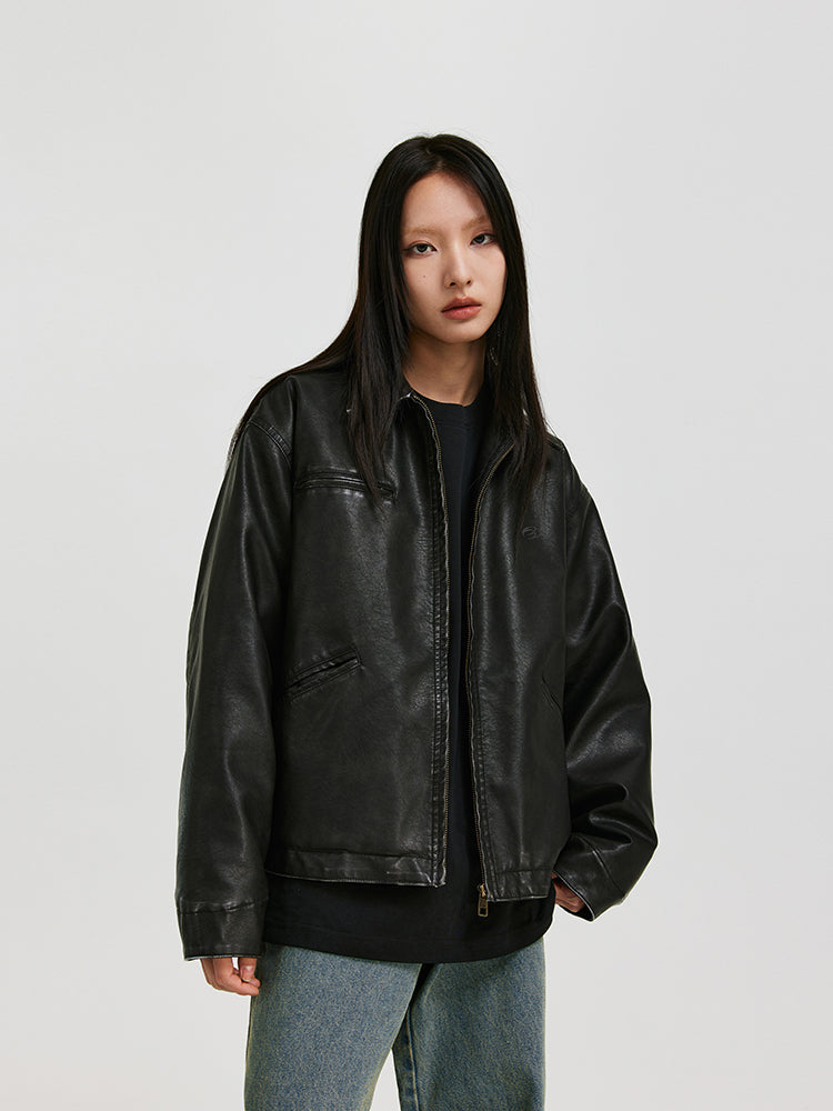 ANTIDOTE Distressed Leather Detroit Leather Jacket