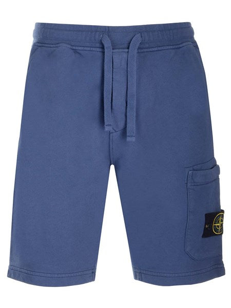 Stone Island Blue bermuda shorts with cargo pocket